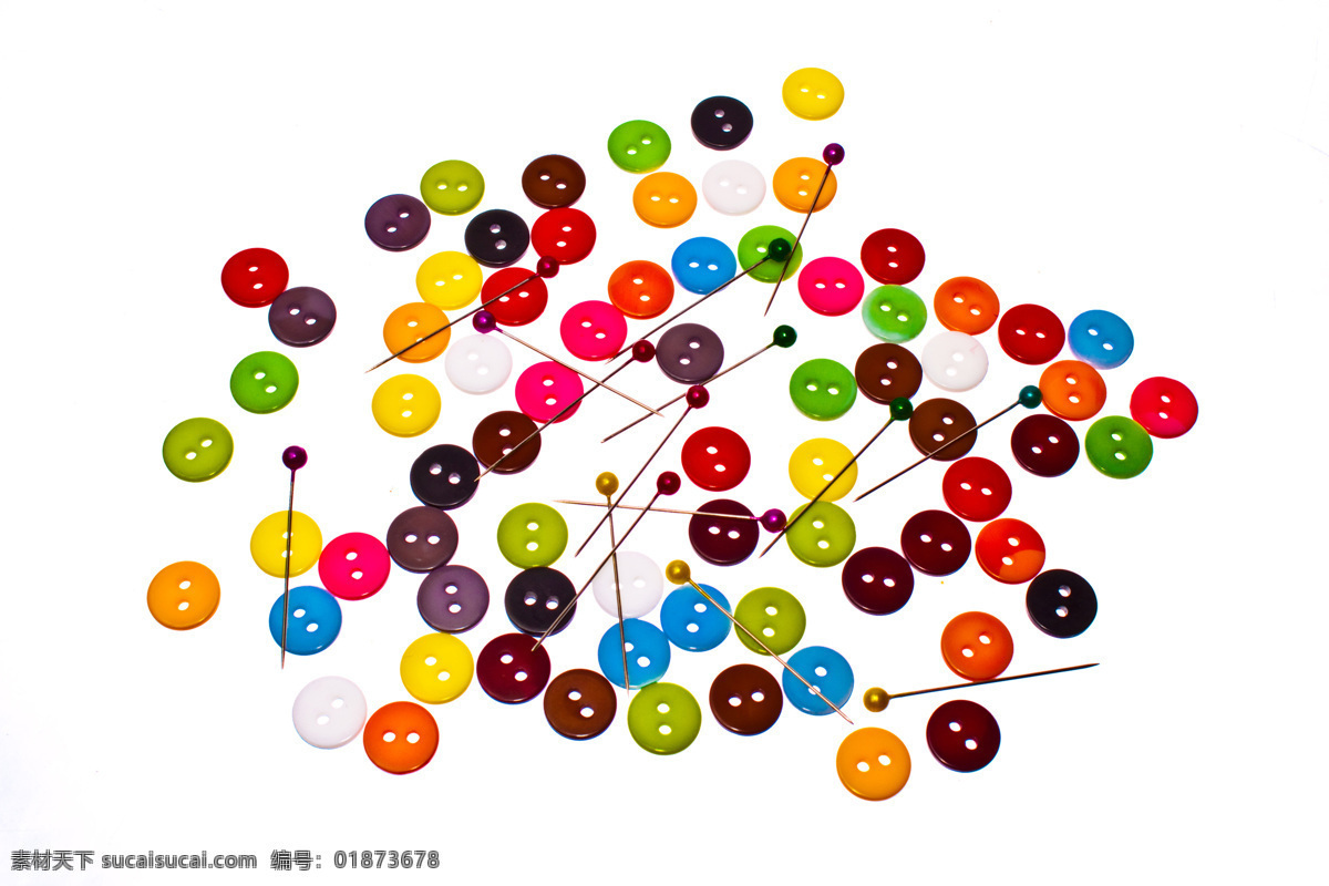 针与钮扣 扣子 针 线 针线 钮扣 生活用品 日常生活 生活百科 白色