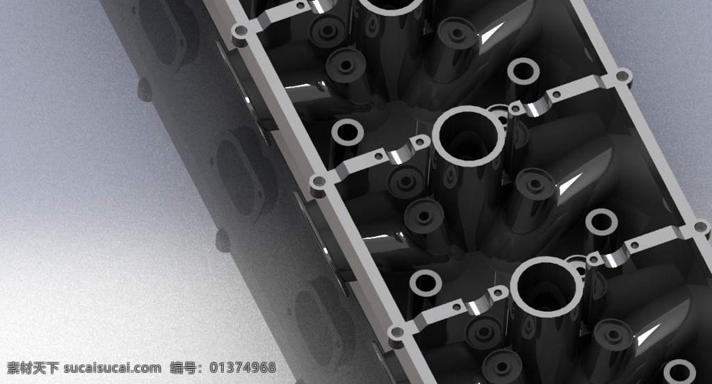圆柱体 头 发动机 cilinderhead 学科 气门 3d模型素材 其他3d模型