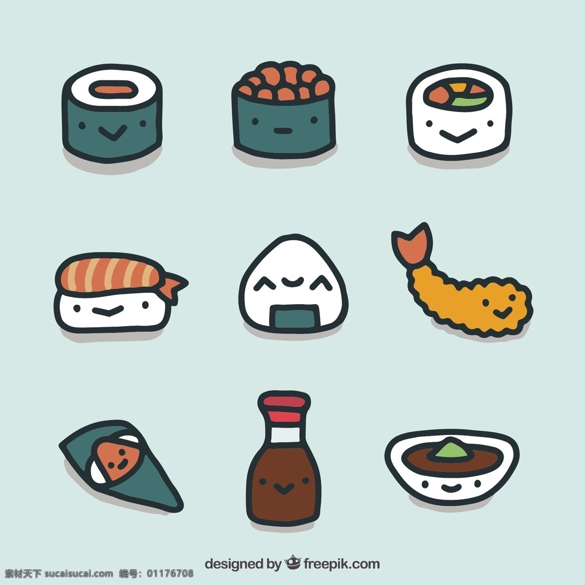 日本 手工 食品 收藏 食物方面 手绘 日本大米 日本寿司 手工绘图 绘图 绘制 亚洲 日本食品 酱 收集 美味 亚洲食品 美食 虾 图纸 大豆