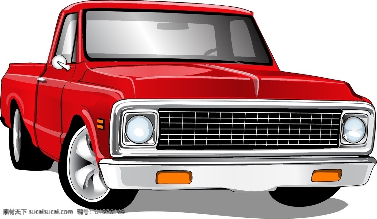 红色 老式 汽车 老式汽车 向量材料02 源文件 卡通
