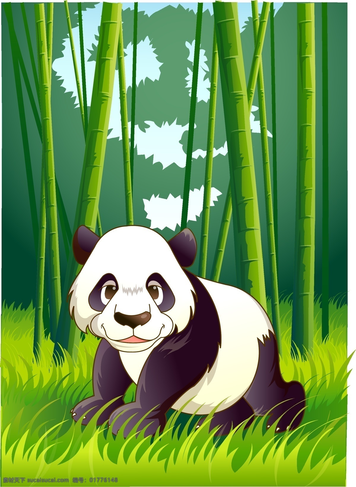 动物 动物模板下载 动物矢量素材 其他设计 森林 森林背景 生物世界 野生动物 可爱 绿色 熊猫 矢量 模板下载 野兽 自然 自然背景 psd源文件