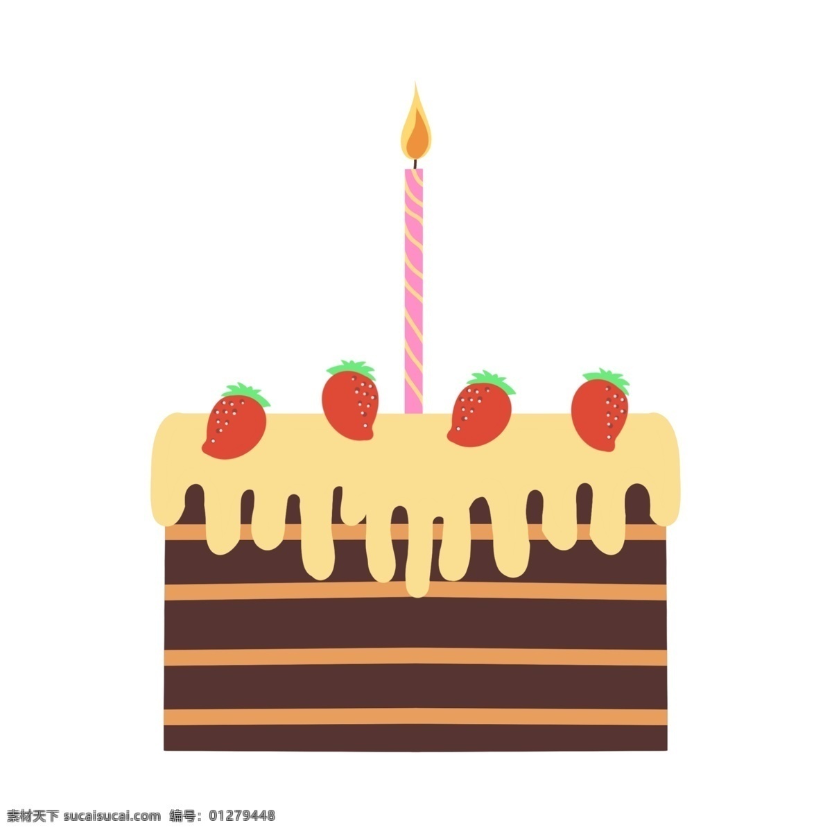 生日 草莓 蜡烛 蛋糕 生日蛋糕 蜡烛蛋糕