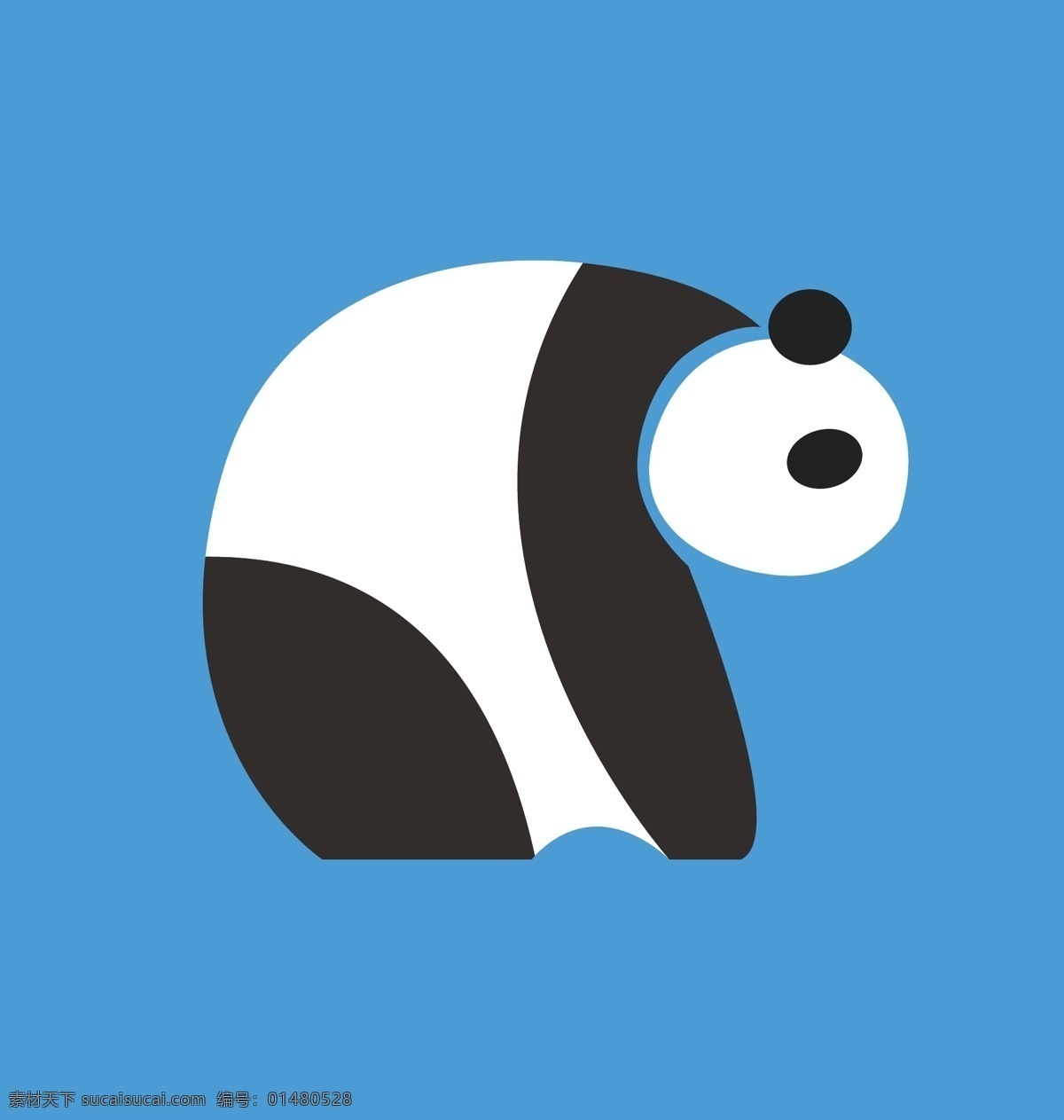 熊猫logo 熊猫 logo 动物 青色 天蓝色