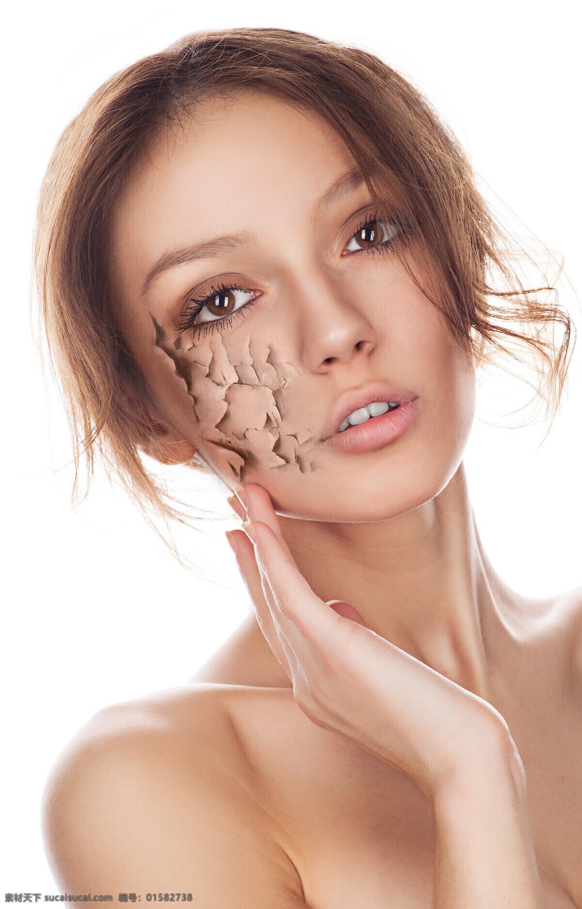 美女 皮肤 干燥 起皮 对比 图 女性 年轻 肌肤 干裂 人体 其他人物 人物图片