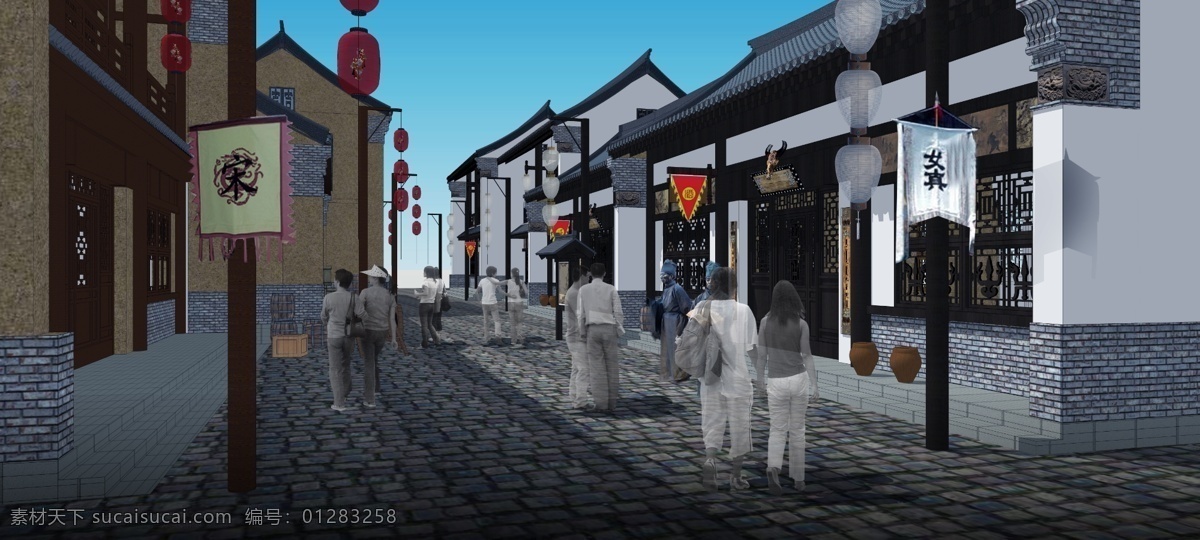 宋金商业街 宋朝 金朝 商业街 建筑 景观 仿古 环境设计 景观设计