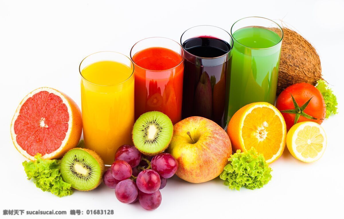 橙汁果汁 水果 苹果 果汁 猕猴桃 绿色 红色 橙子 西红柿 果蔬 餐饮美食 饮料酒水