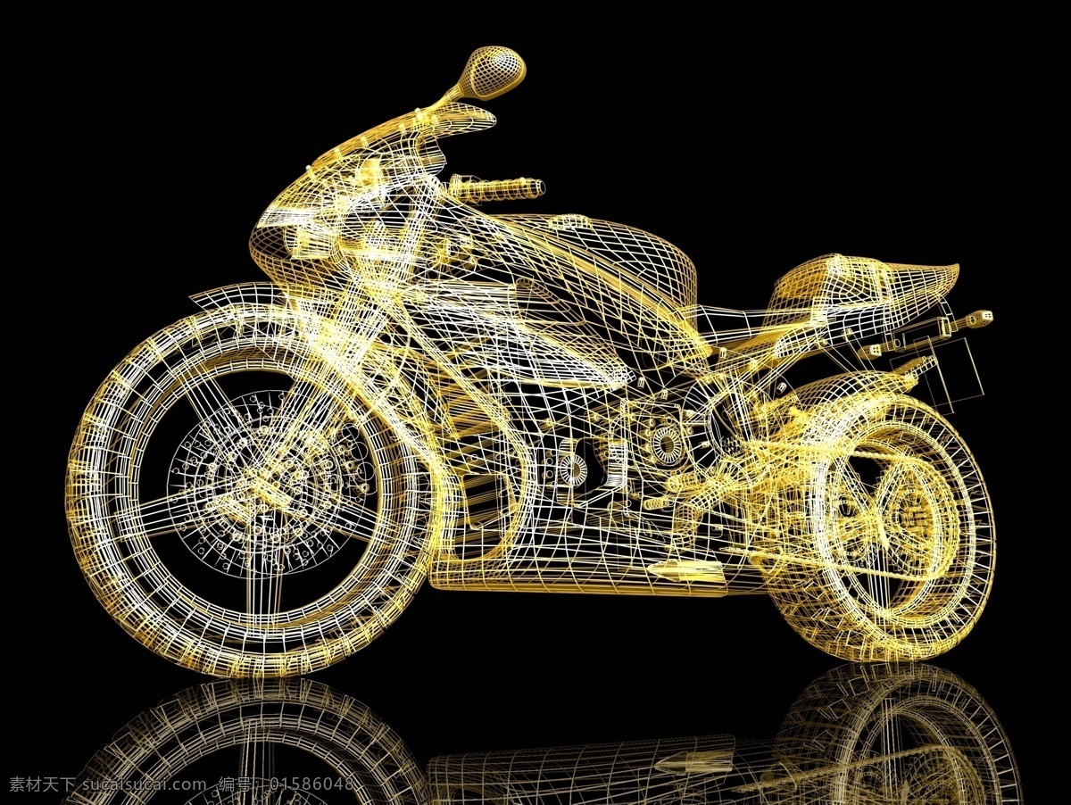 3d 摩托车 3d摩托车 立体摩托车 科技摩托车 线条摩托车 机车 赛车 交通工具 其他类别 现代科技
