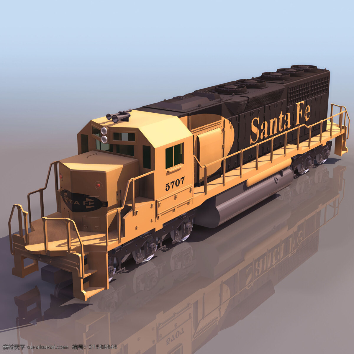 santefe 列车 火车 交通 汽车 铁路 3d模型素材 其他3d模型