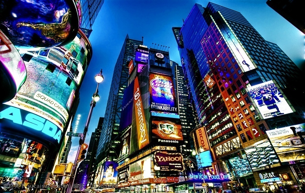 纽约时代广场 灯光璀璨 城市之光 都市风光 城市夜景 唯美 夜景 高楼大厦 自然景观 建筑景观