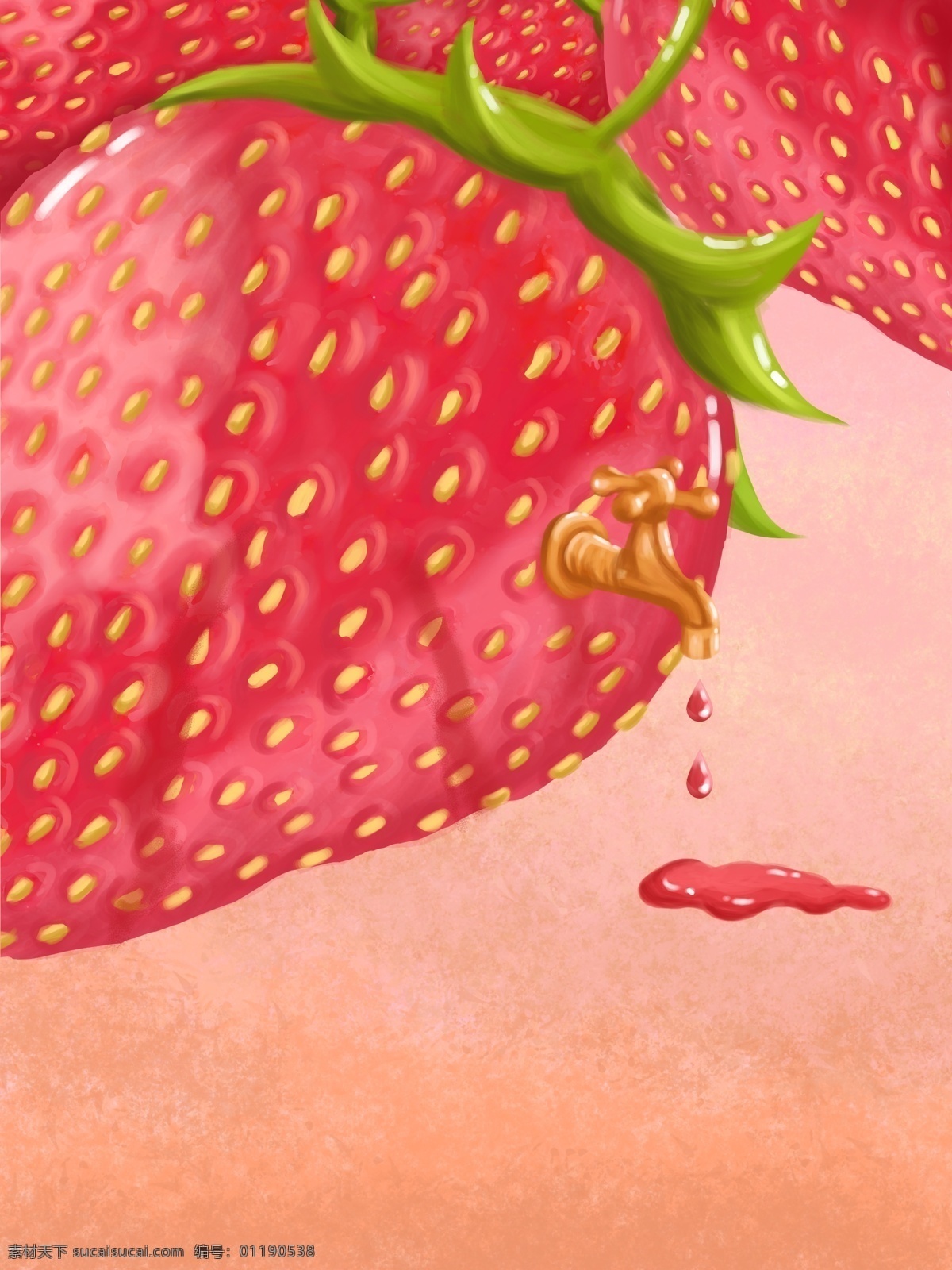 创意 草莓 果汁 水龙头 背景 背景图 果酱 草莓果汁 广告背景 通用背景 背景展板