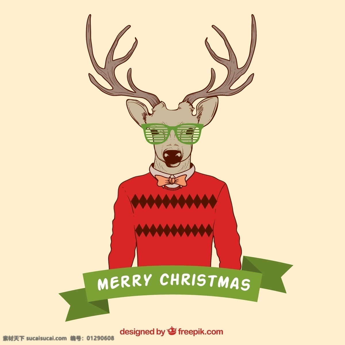 圣诞 驯鹿 时髦 风格 圣诞驯鹿 时尚风格