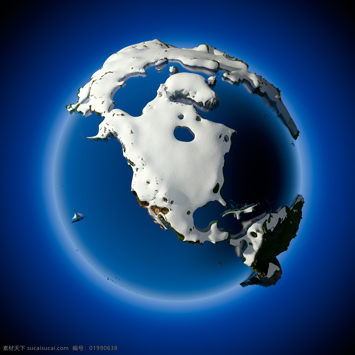 地球 上 积雪 覆盖 大陆 积雪覆盖 冬天 星球 地球图片 环境家居