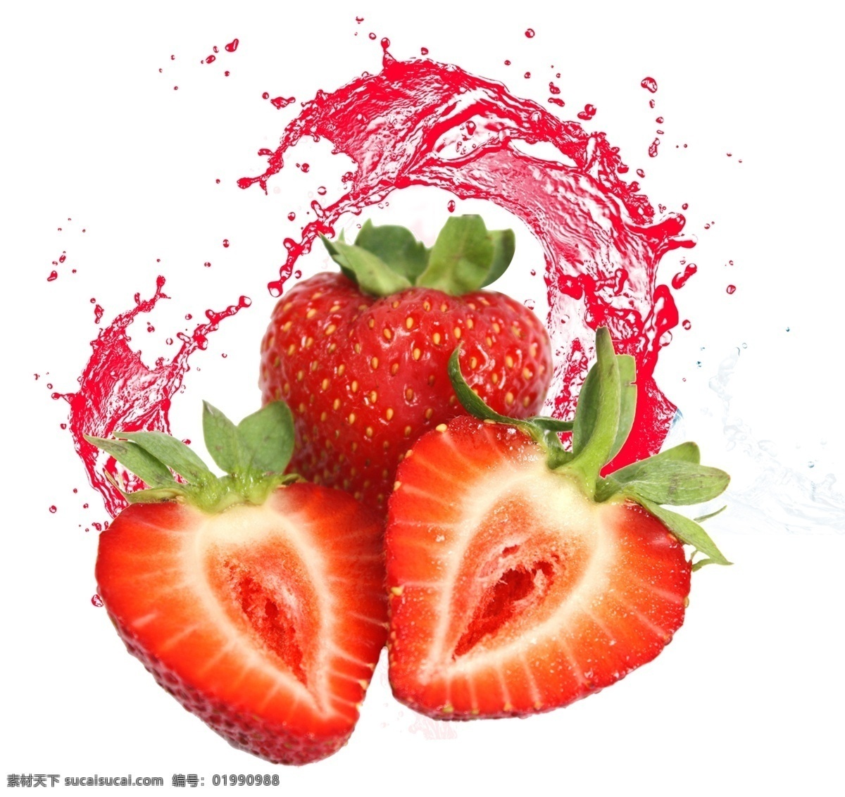 水果 水果盘 水果拼盘 草莓汁 溅射 素材图