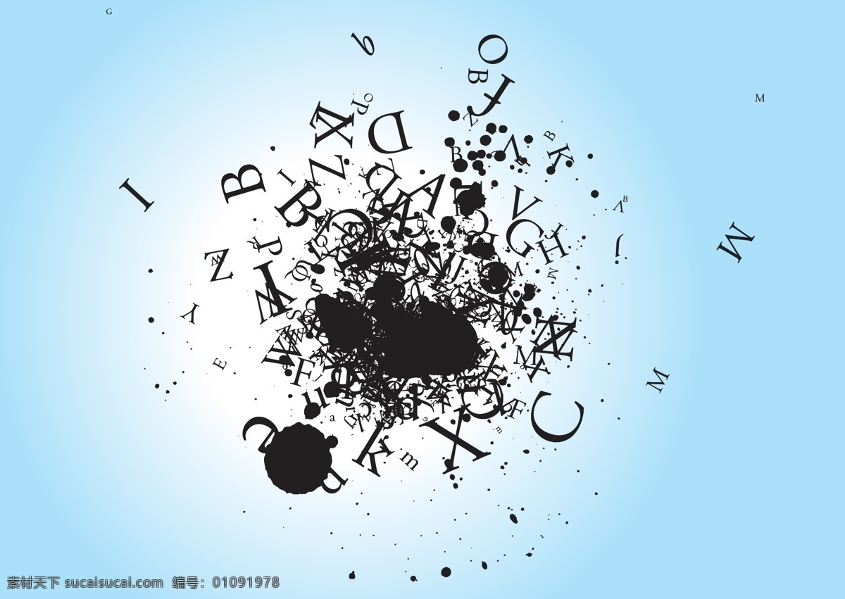 创意字母矢量 创意字母 黑白字母 字母矢量 创意图案 黑白创意 扩散创意 字母 英文字母 抽象 服装 印刷 矢量 服装设计