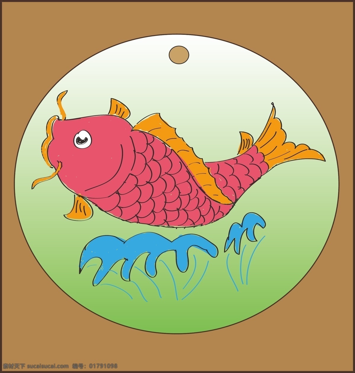 鲤鱼戏水 鱼鱼得水 红色鲤鱼 ai设计 生物世界 鱼类