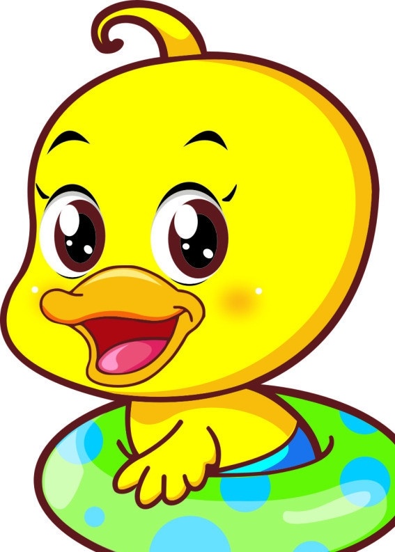 小黄鸭 鸭子 小鸭子 描边 黄色 卡通 动物 卡通设计 矢量