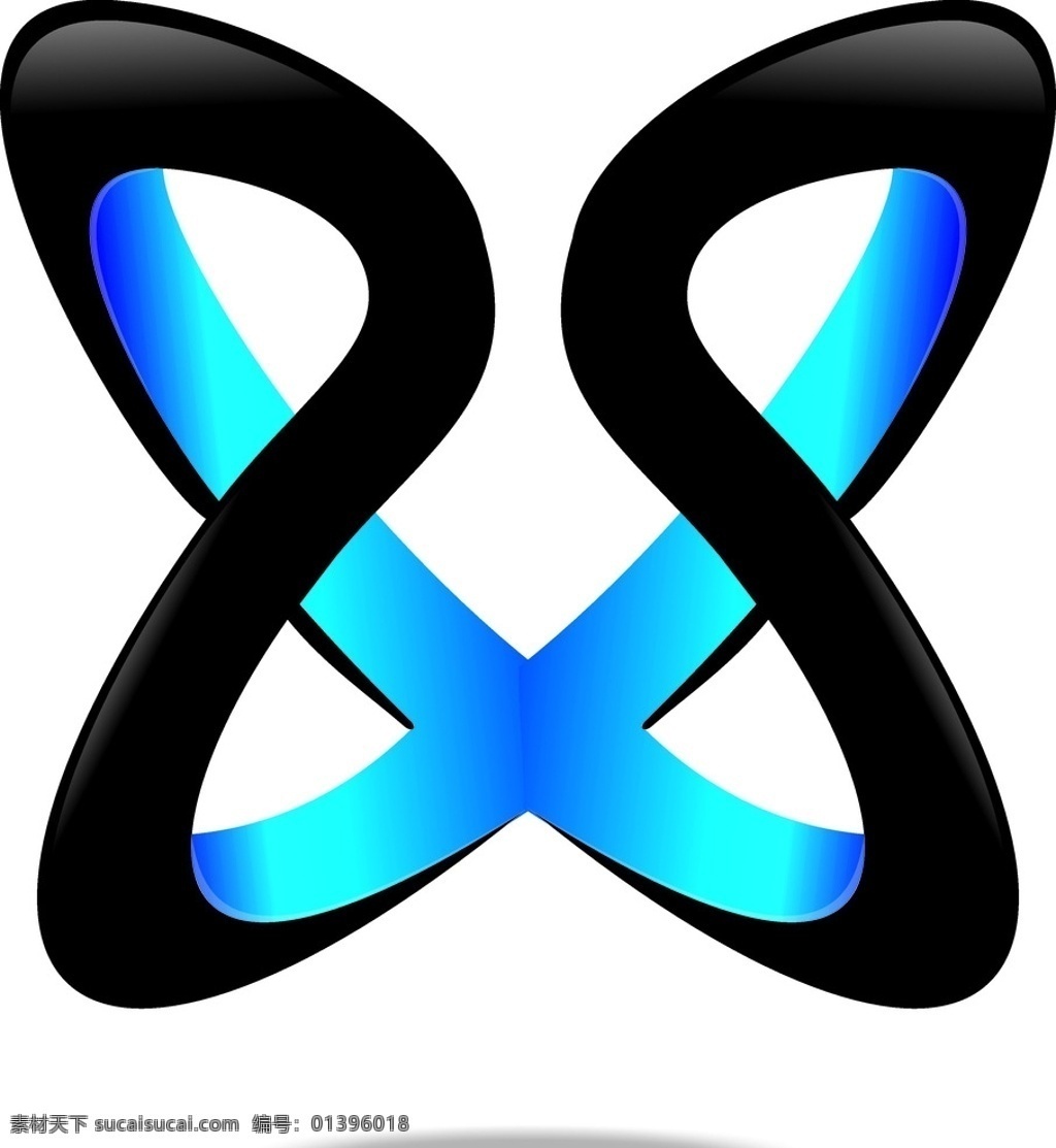 蝴蝶logo logo 渐变 黑色 蝴蝶 蓝色 logo设计