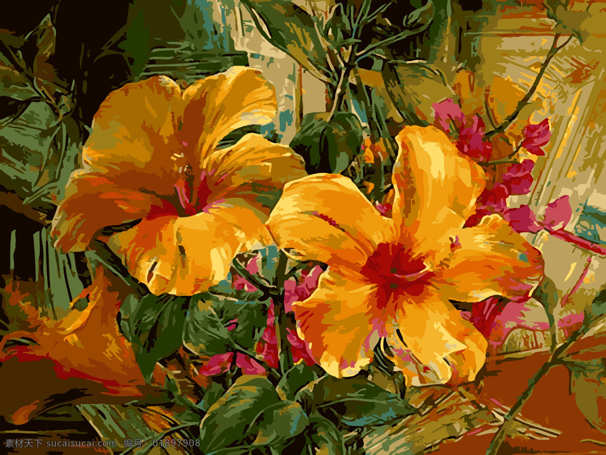 油画花卉 油画 国画 数字画 花卉 植物 文化艺术 绘画书法