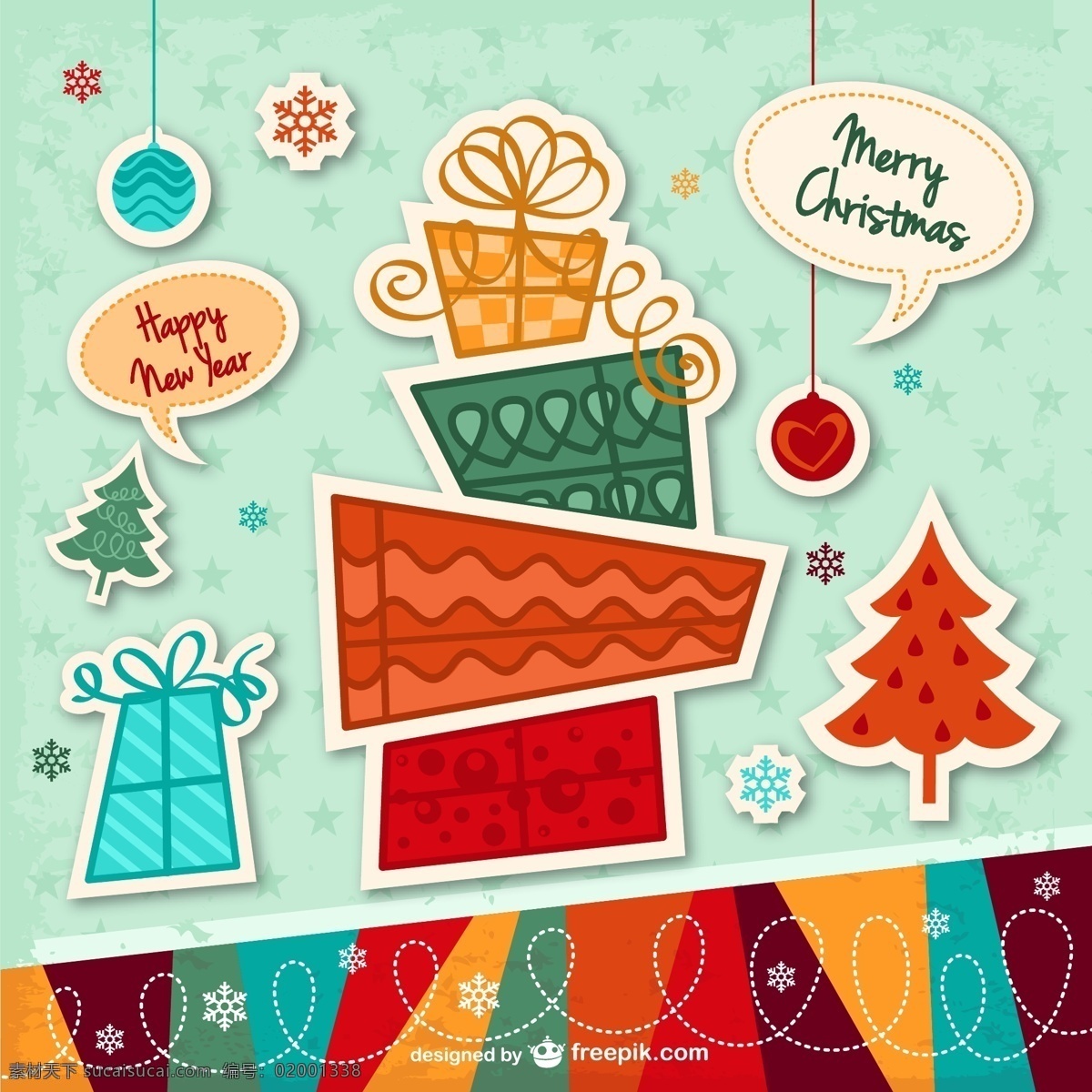 圣诞卡片贴纸 背景 圣诞 快乐 新一年 贴纸 圣诞快乐 圣诞节 新卡 新年 水平
