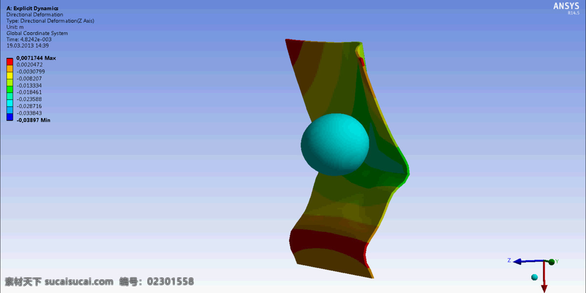 ansys explicid 动力学 橡胶球 铝板 3d模型素材 其他3d模型