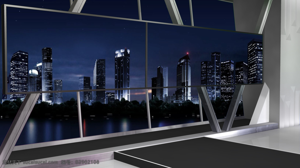 演播室 虚拟 抠 背景 虚拟抠像 夜景背景 抠像 环境设计 室内设计