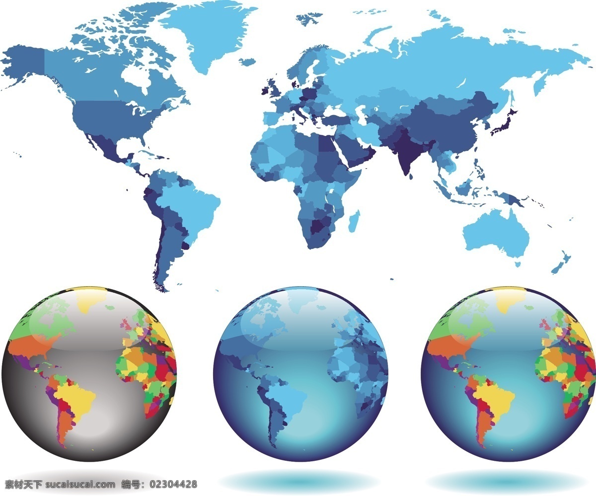 世界地图 地球 地图 蓝色地图 矢量地球 矢量地图 矢量图 其他矢量图