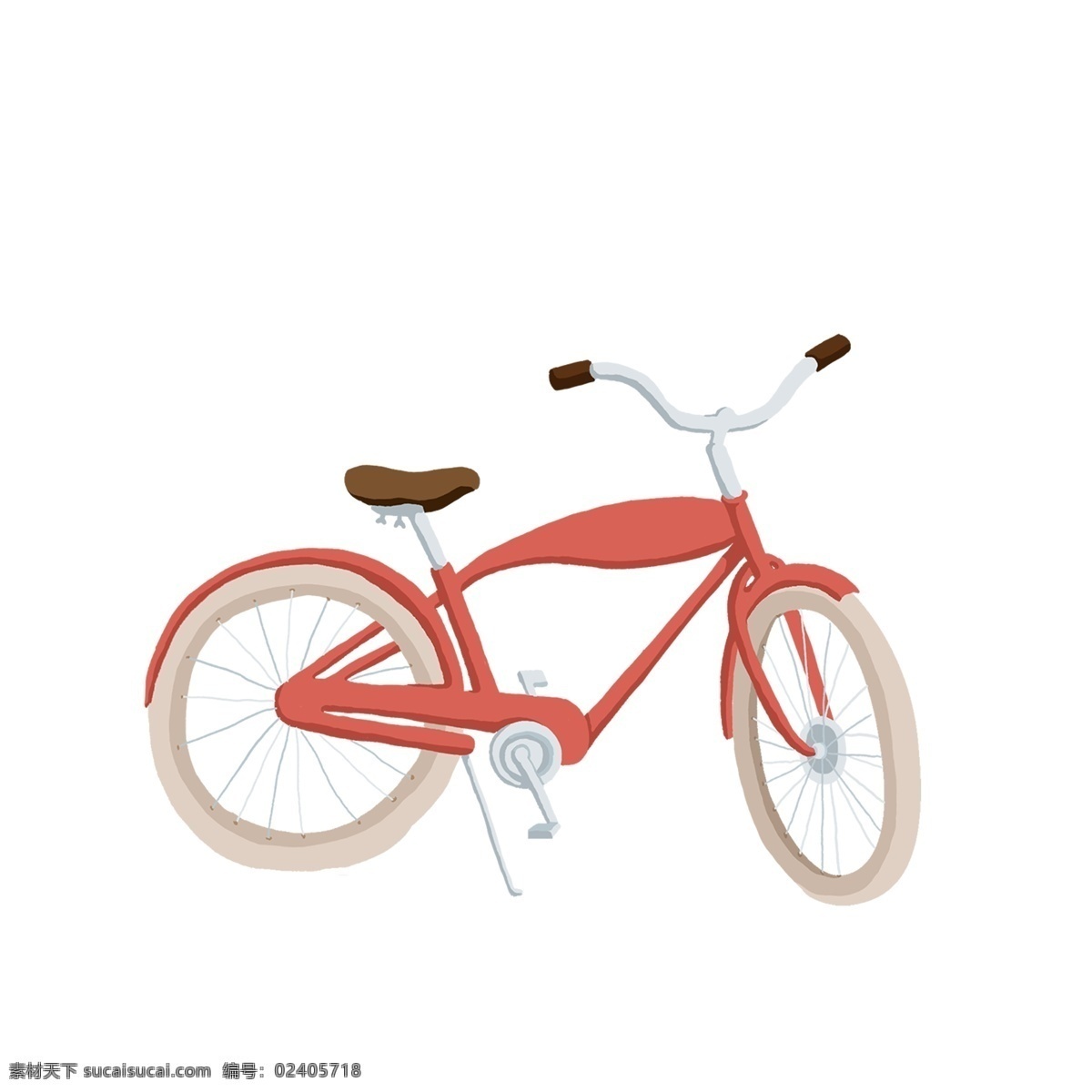 红色 小 单车 免 抠 图 交通工具 代步工具 卡通图案 卡通插画 小单车 自行车 红色的单车 免抠图