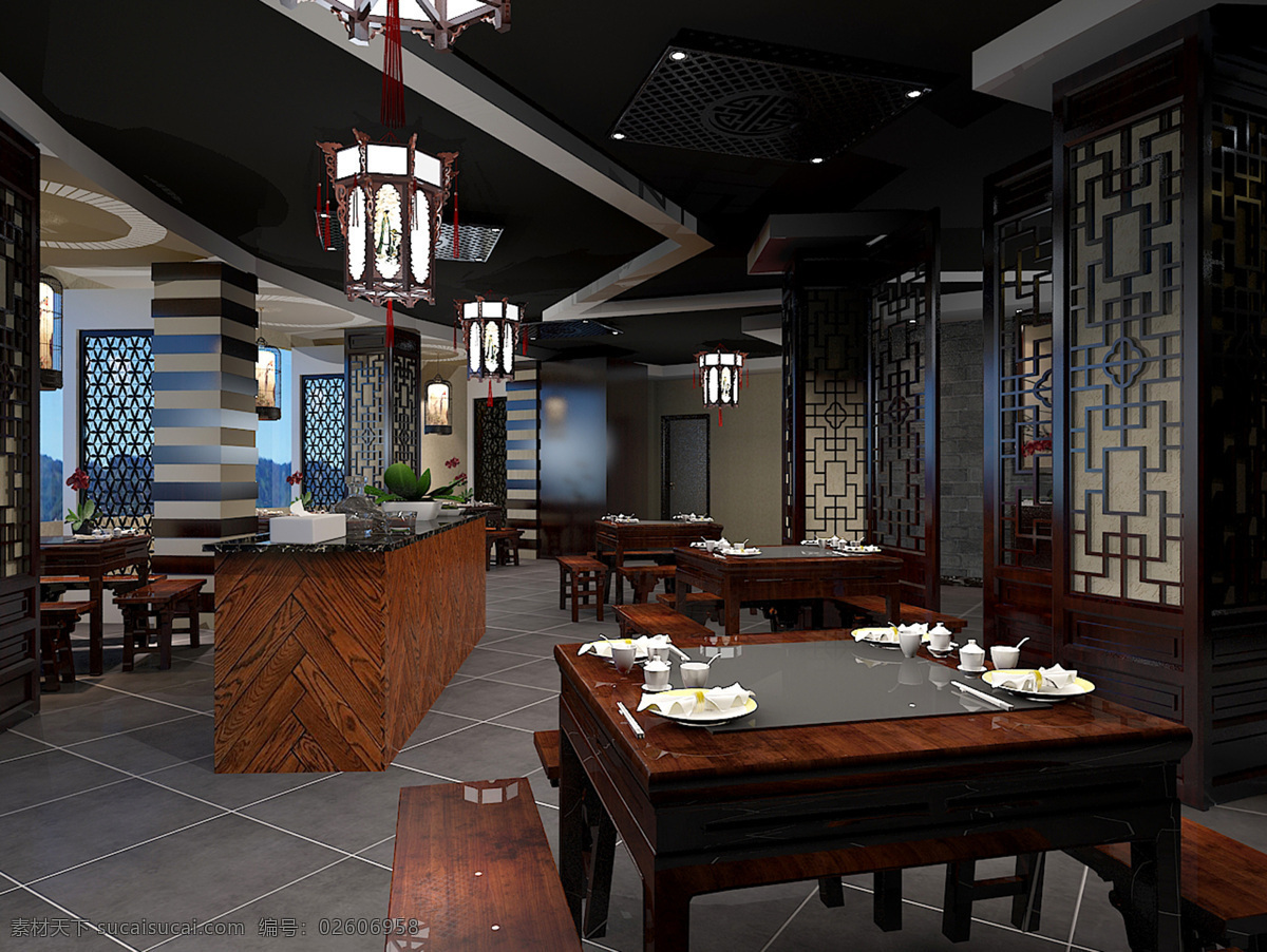 火锅店装修效果图素材图片下载-素材编号02606958-素材天下图库
