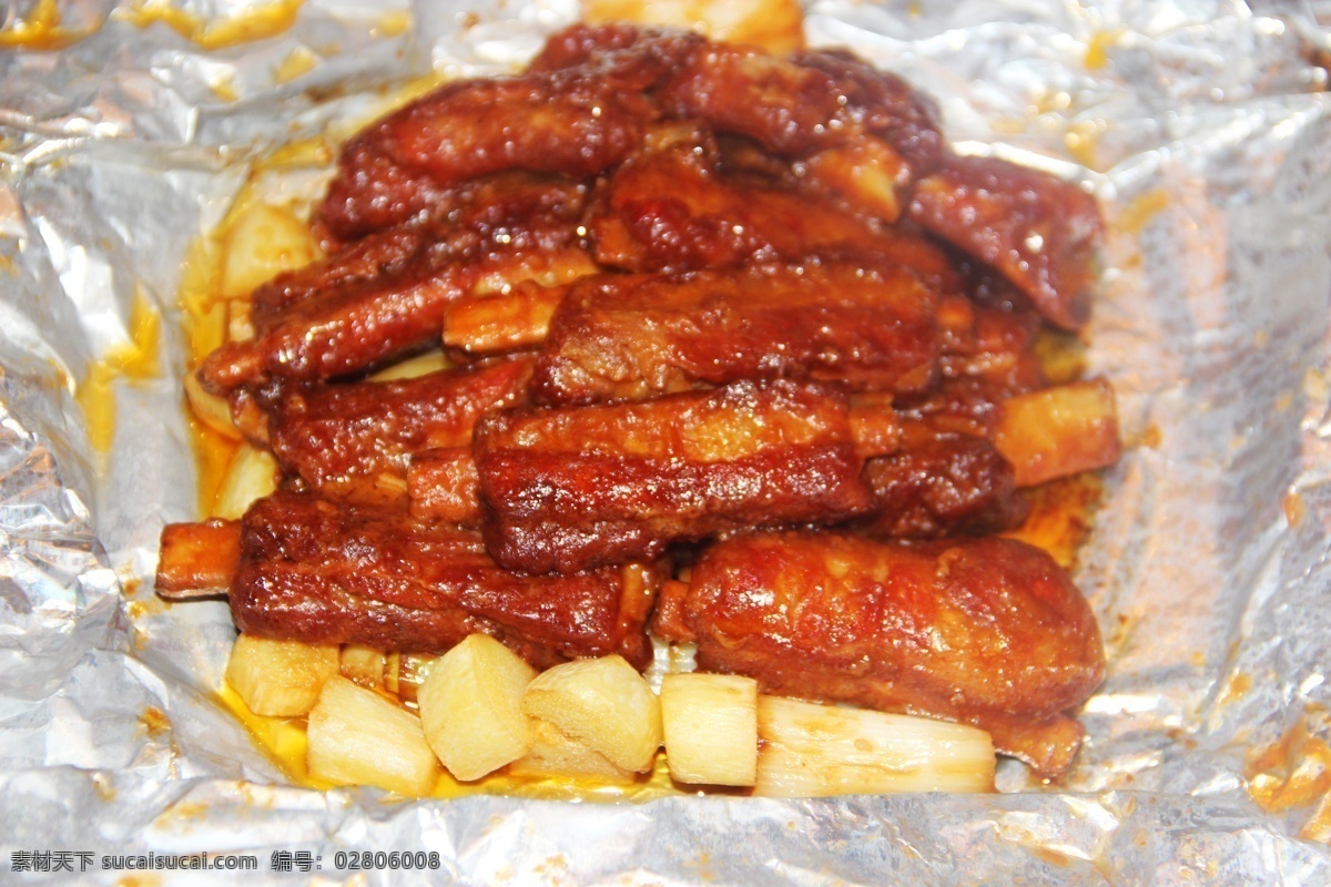 粤菜 锡纸焗排骨 锡纸 焗 排骨 焗排骨 菜品 餐饮 菜谱 传统美食 餐饮美食