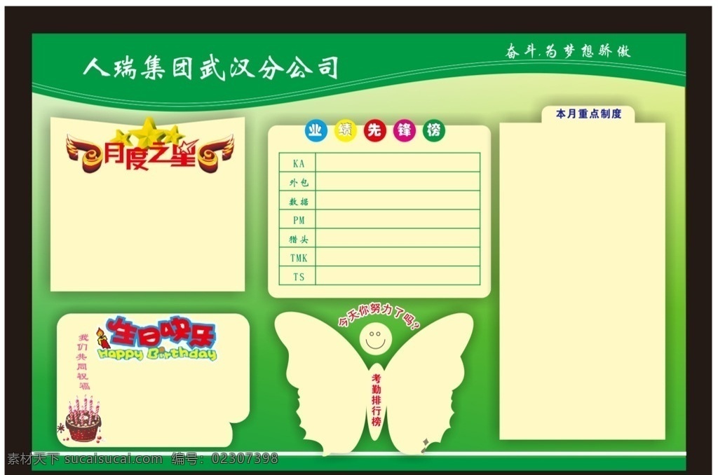 公示栏 展板 公标兰 月度之星 业绩排行榜 制度 海报 考勤表 展板模板