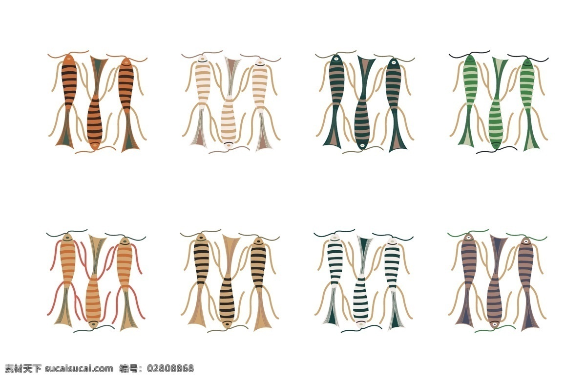 艺术鱼花纹 艺术鱼 古典鱼 图腾鱼 古典 图腾 古典花纹 图腾花纹 布艺 古典背景花纹 鱼 传统花纹 异域花纹 异域艺术鱼 传统纹样 纹理 多方连续 布纹 服装花纹 古典传统纹样 花纹花边 底纹边框 矢量
