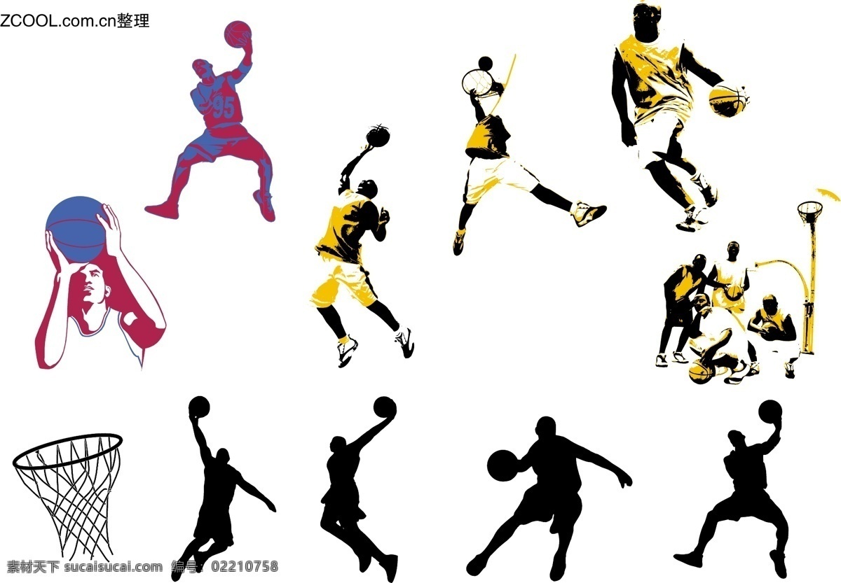 矢量 运动 人物 nba 打球 健身 扣篮 篮球架 矢量运动人物 篮球　打篮球 矢量图 矢量人物