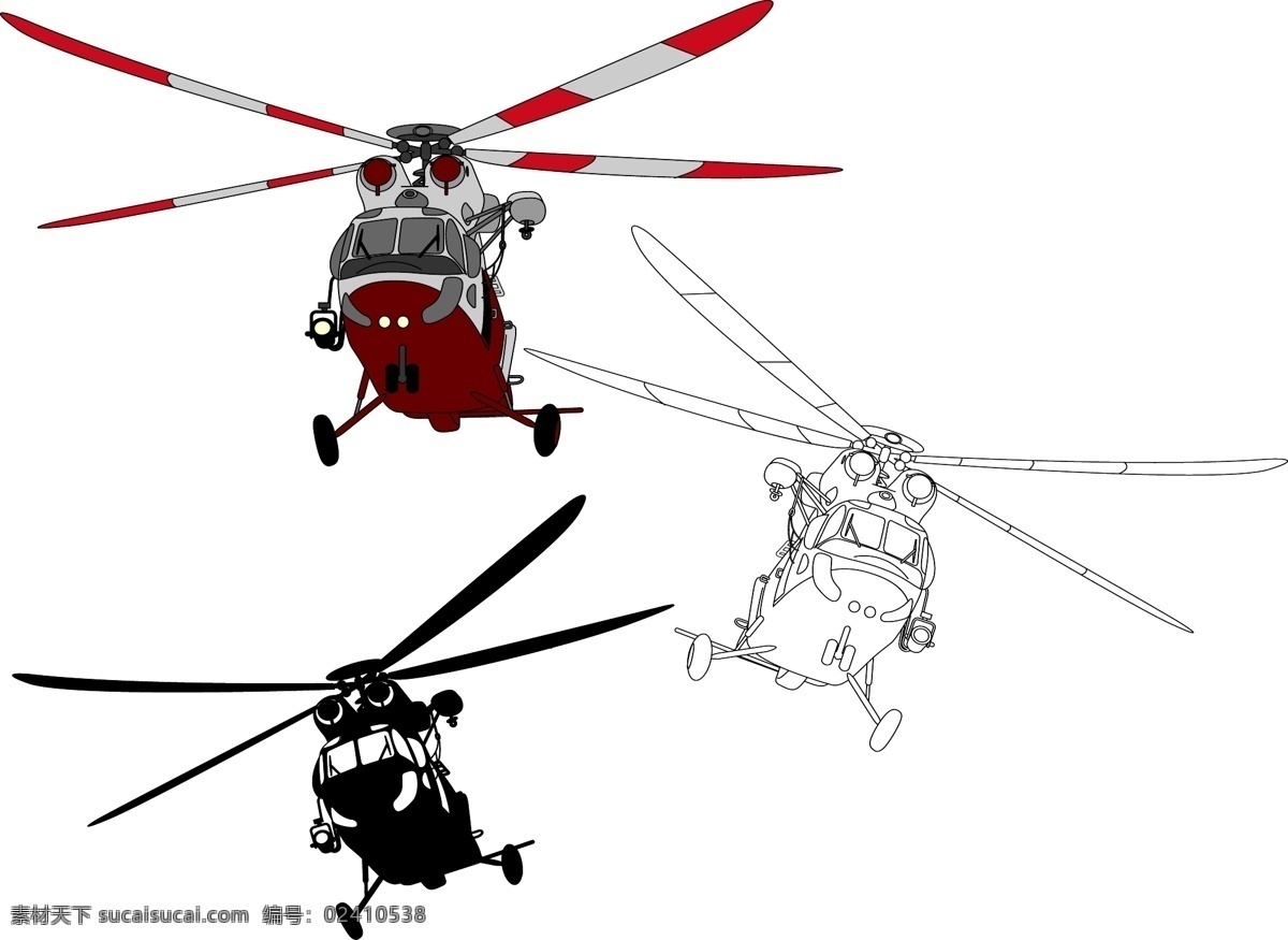 直升机 卡通 插画 矢量 卡通飞机