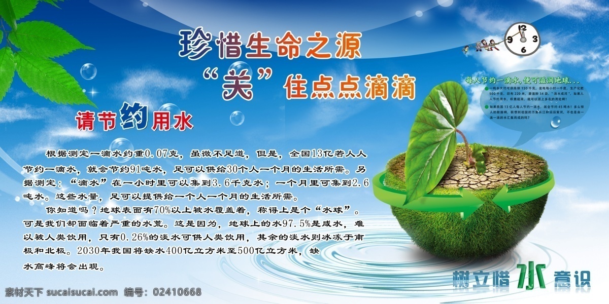 节水展板 节约 学校 宣传栏 食堂 惜水