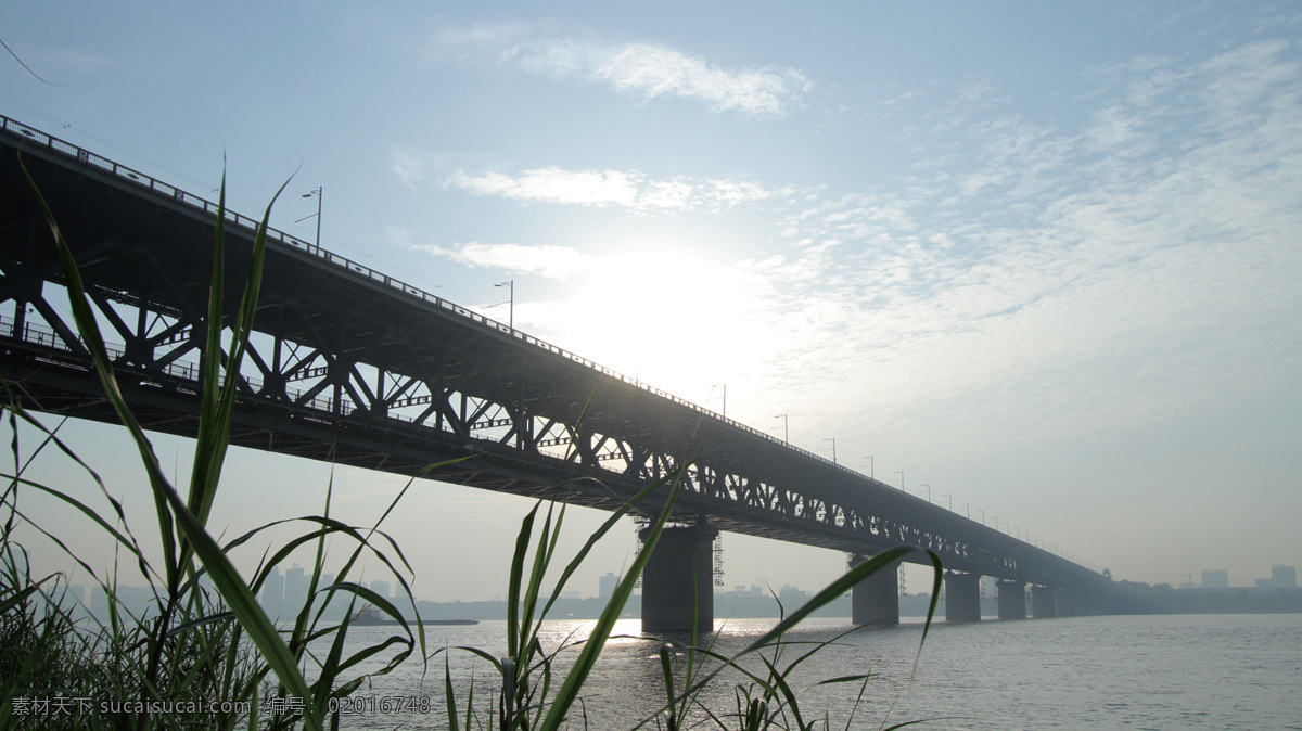 武汉 长江大桥 夕阳下的大桥 蓝天下的大桥 武汉长江大桥 自然景观 建筑景观 灰色