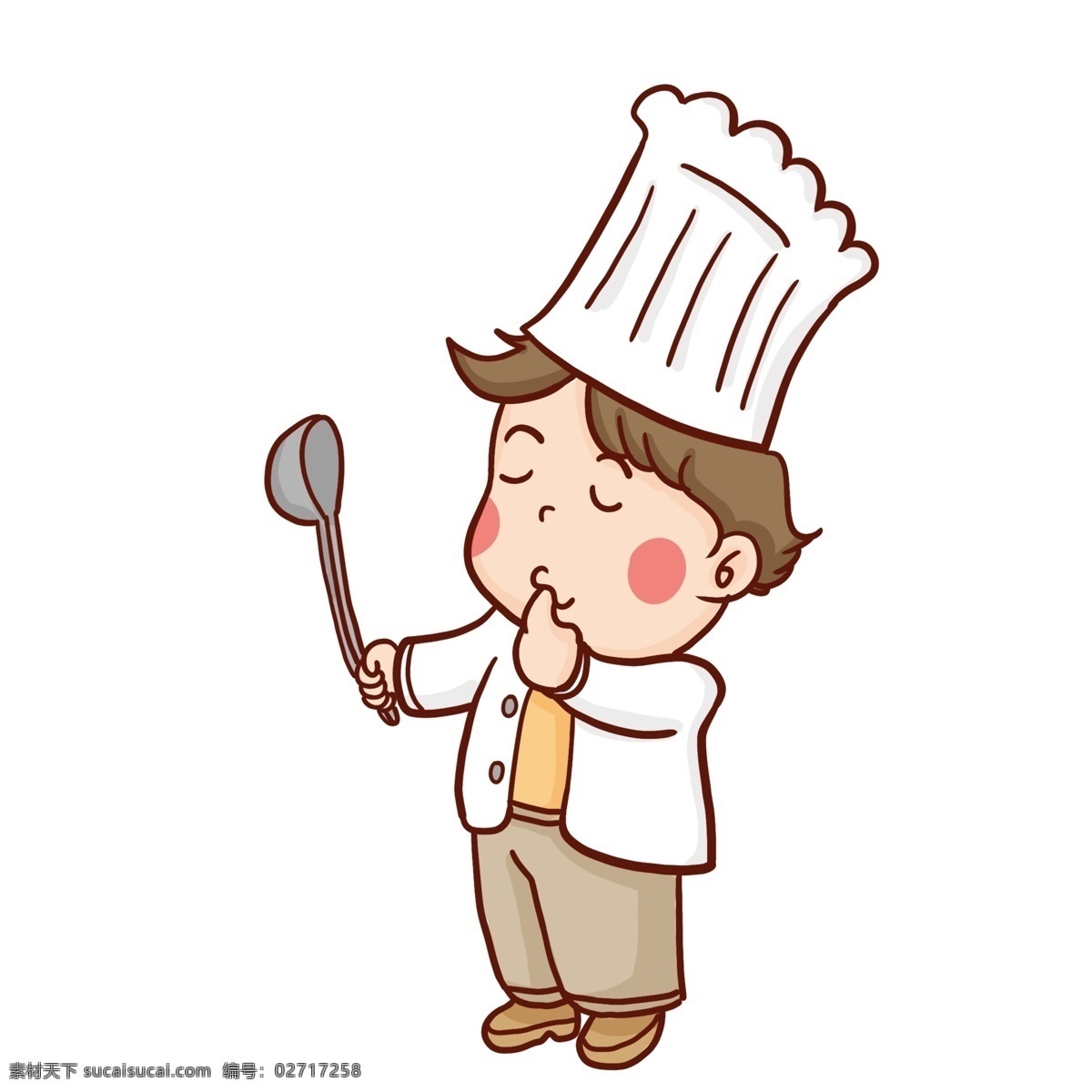 卡通 可爱 铲子 厨师 漫画 人物 厨子