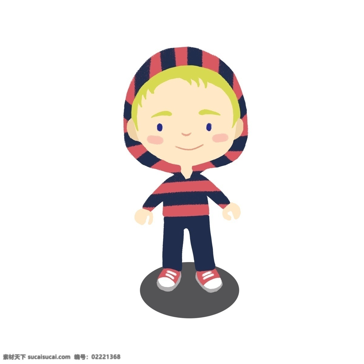 可爱 卡通 男孩子 儿童 戴帽子 外套 运动鞋 条纹 外国人 外国 外国小孩 国外 形象