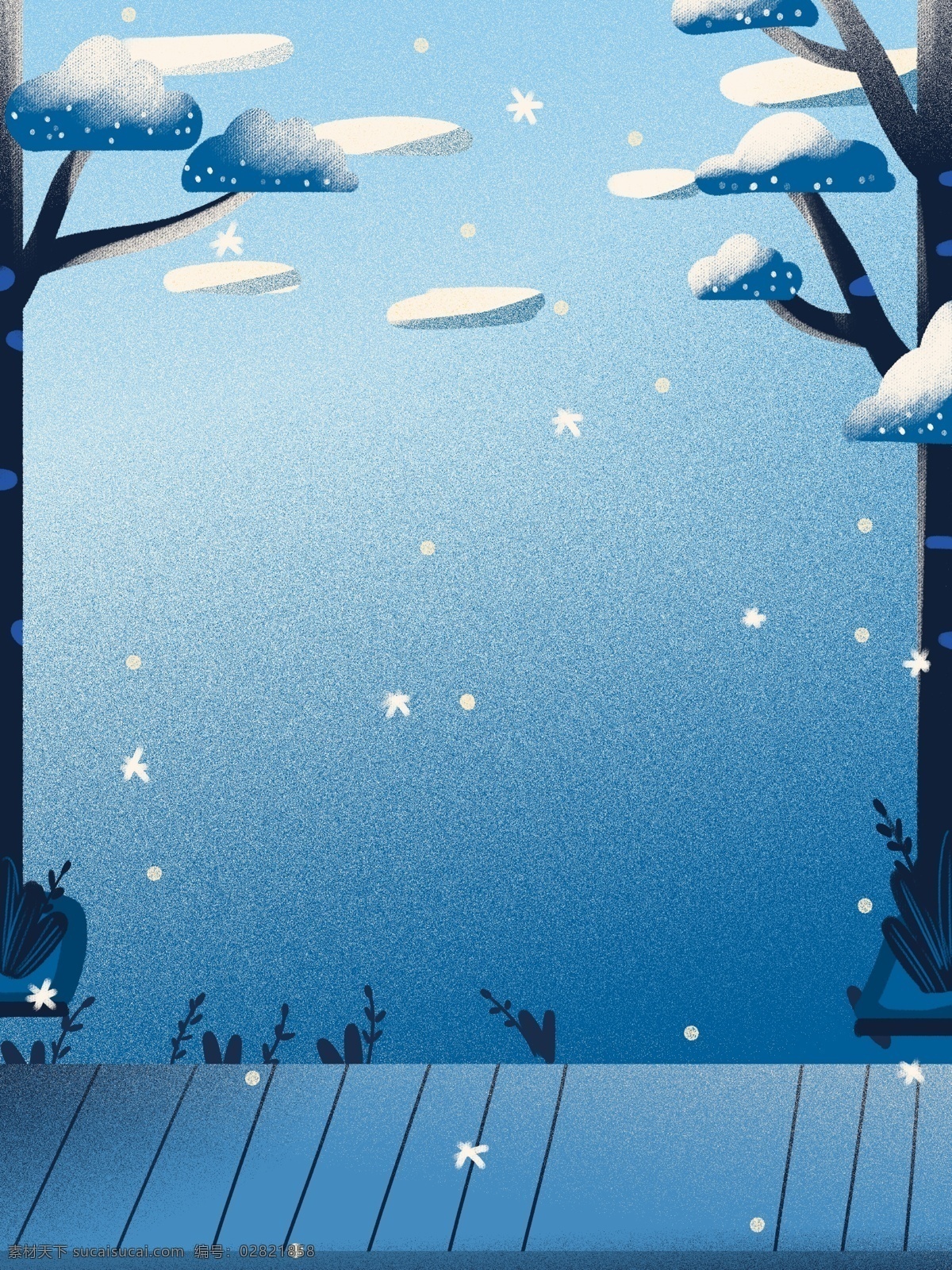 卡通 冬季 小雪 背景 雪花 蓝色背景 暴雪背景 大雪节气 传统节气 小雪节气 中国风节气