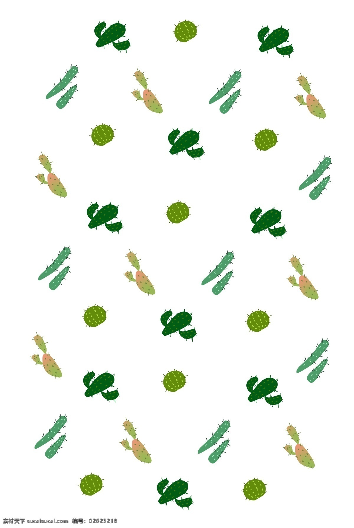 手绘 仙人掌 植物 底纹 手绘底纹 仙人掌底纹 插图