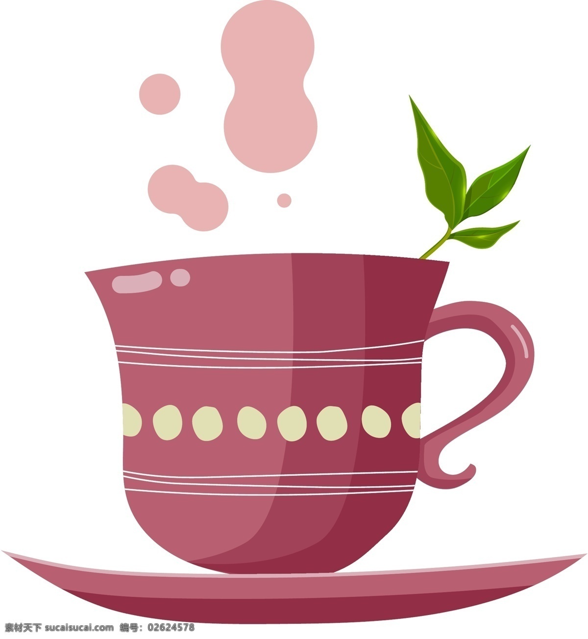 粉色 茶具 茶杯 插画 粉色的茶具 卡通插画 茶具插画 茶饮插画 茶叶插画 饮品插画 粉色的茶杯