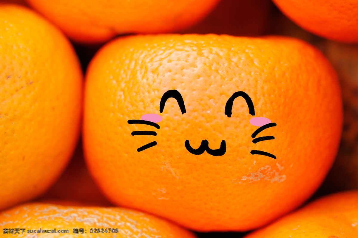 表情 橙黄 橙色 橙子 创意 可爱 生物世界 水果 摄影图片 笑脸 psd源文件