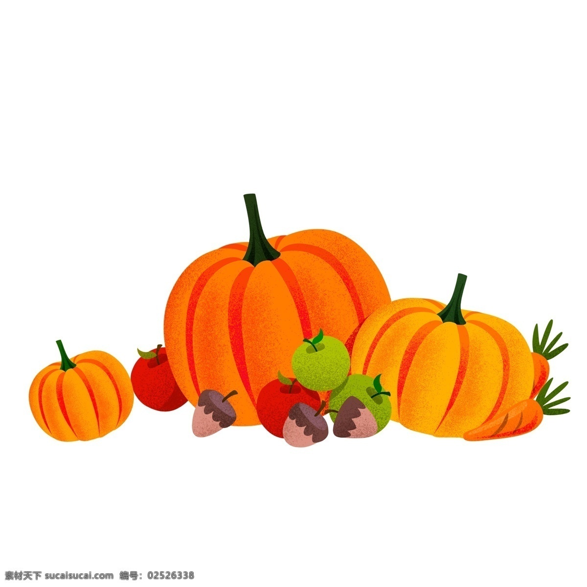 唯美 肌理 南瓜 感恩节 元素 插画 食物 秋季 手绘 肌理设计 蔬果