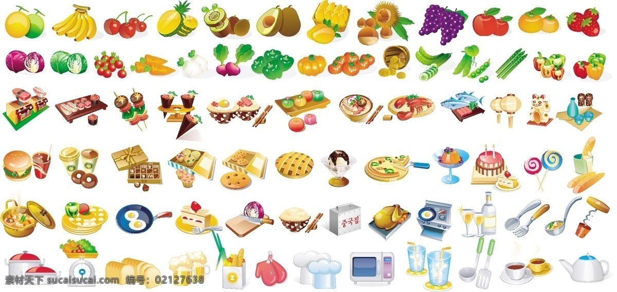 食物 水果 面包 餐具