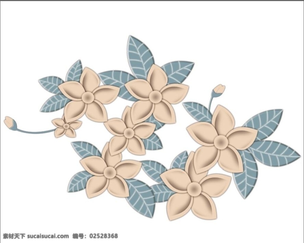 立体花图片 花 金色 立体 木兰花 高清 分层 平面设计