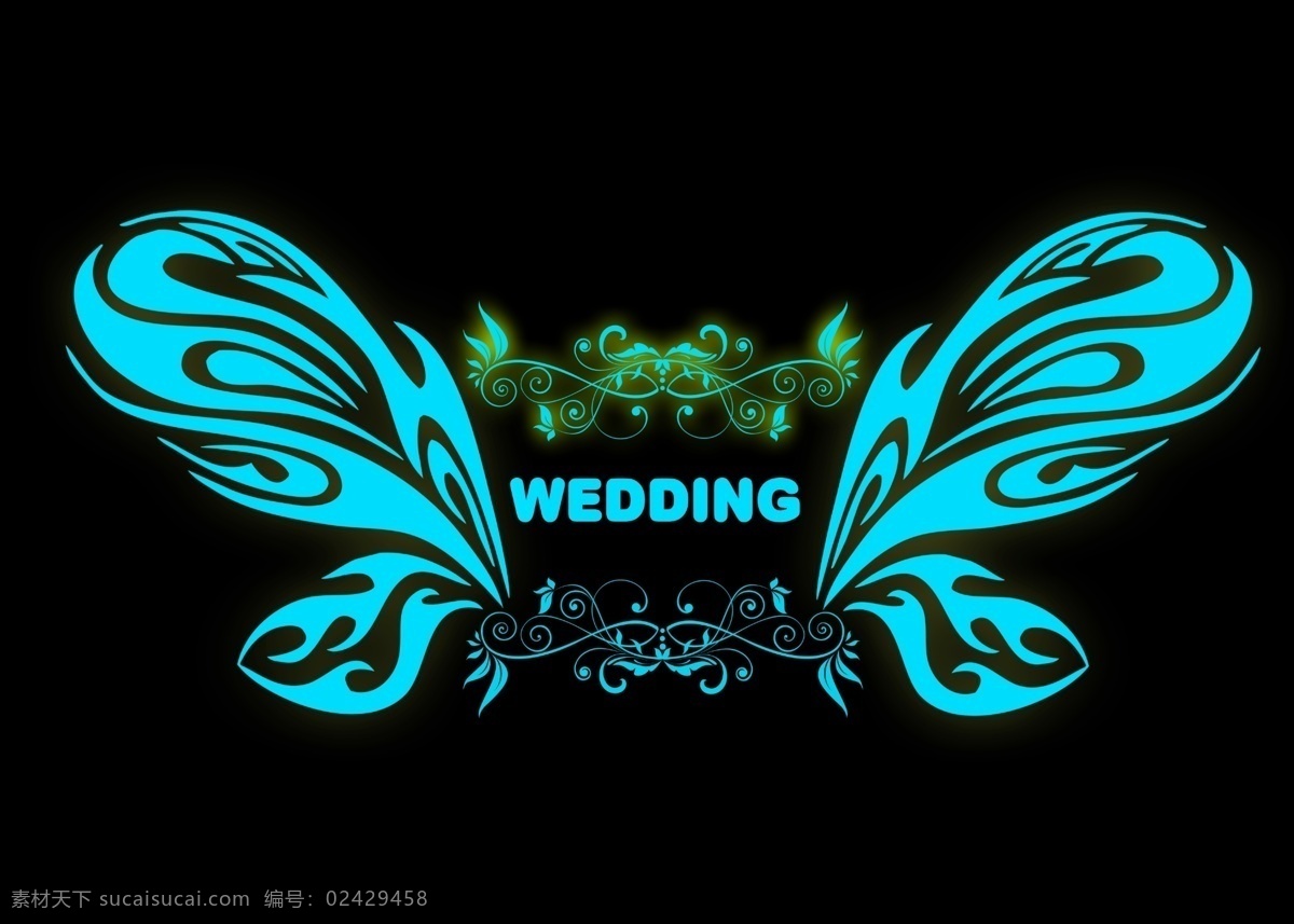 荧光 水 蓝 婚礼 logo 小害 婚庆 蕾丝 欧式 框 wedding 迎宾牌 logo牌 水牌 花边 蝴蝶 黑色