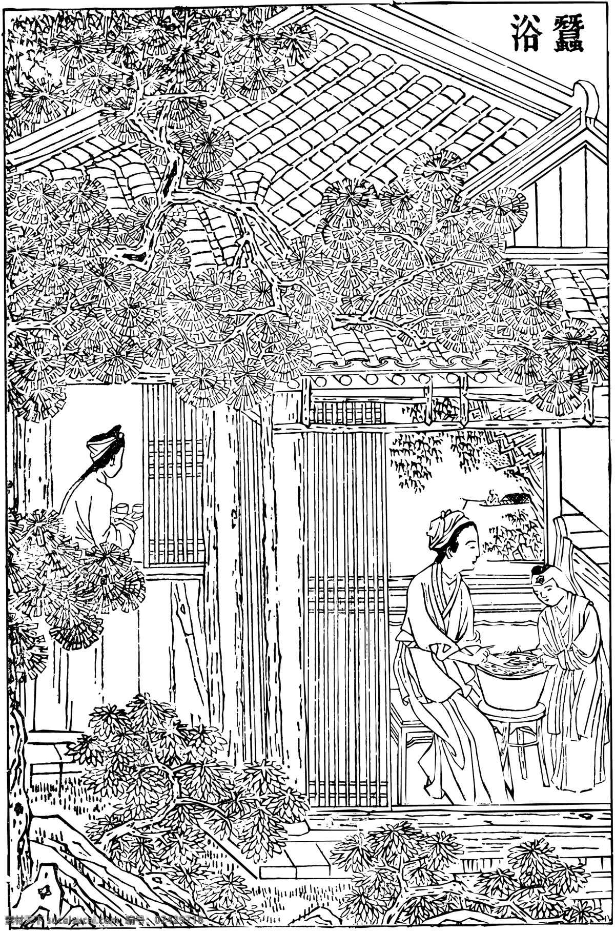 古版画 技术类 人物画 矢量 格式 eps格式 设计素材 古版画篇 版画专辑 矢量图库 灰色