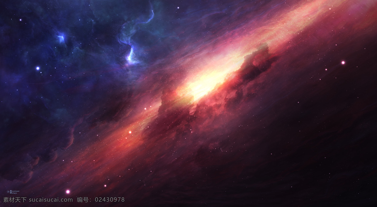 宇宙 爆炸 星河 背景 图 唯美 红色