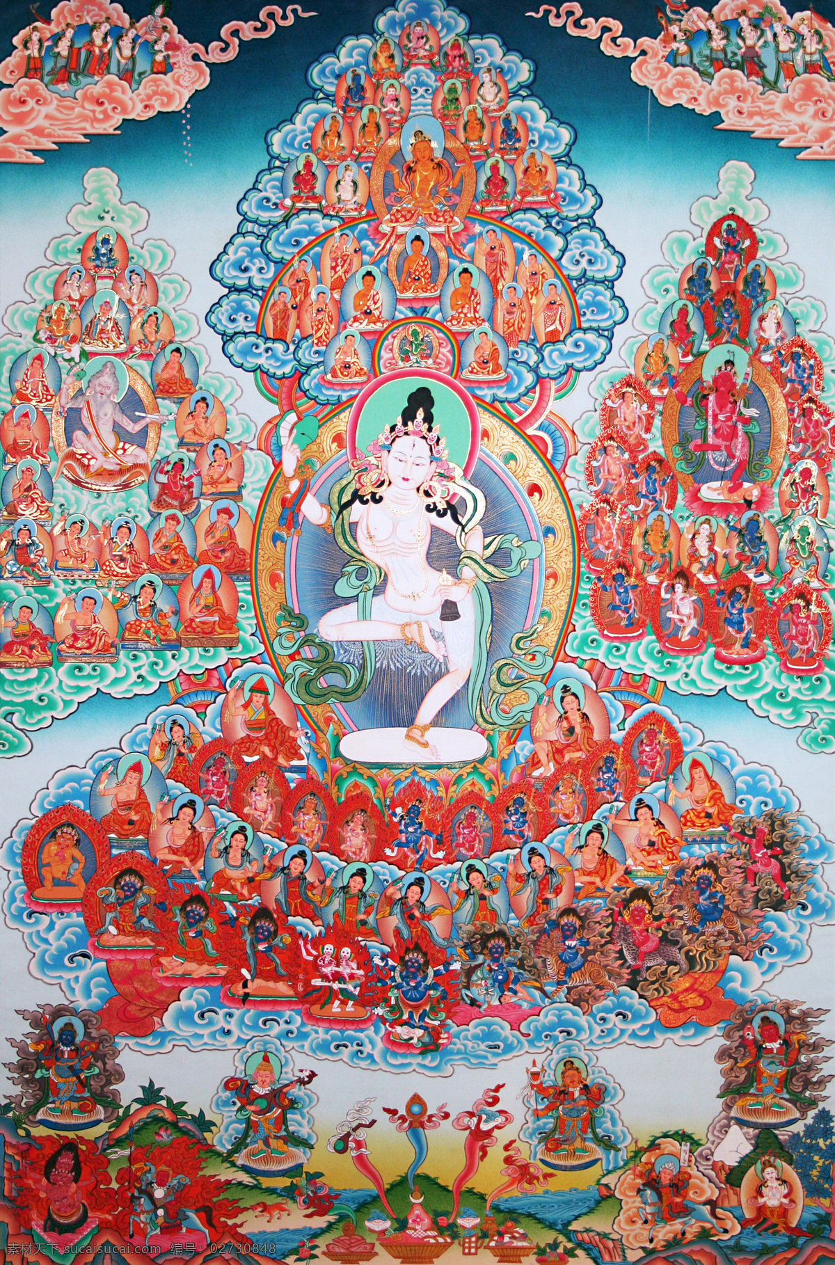瑜伽母 唐卡 老唐卡 传承 西藏 藏传 佛教 密宗 法器 佛 菩萨 成就 成就者 大德 喇嘛 活佛 宗教信仰 文化艺术
