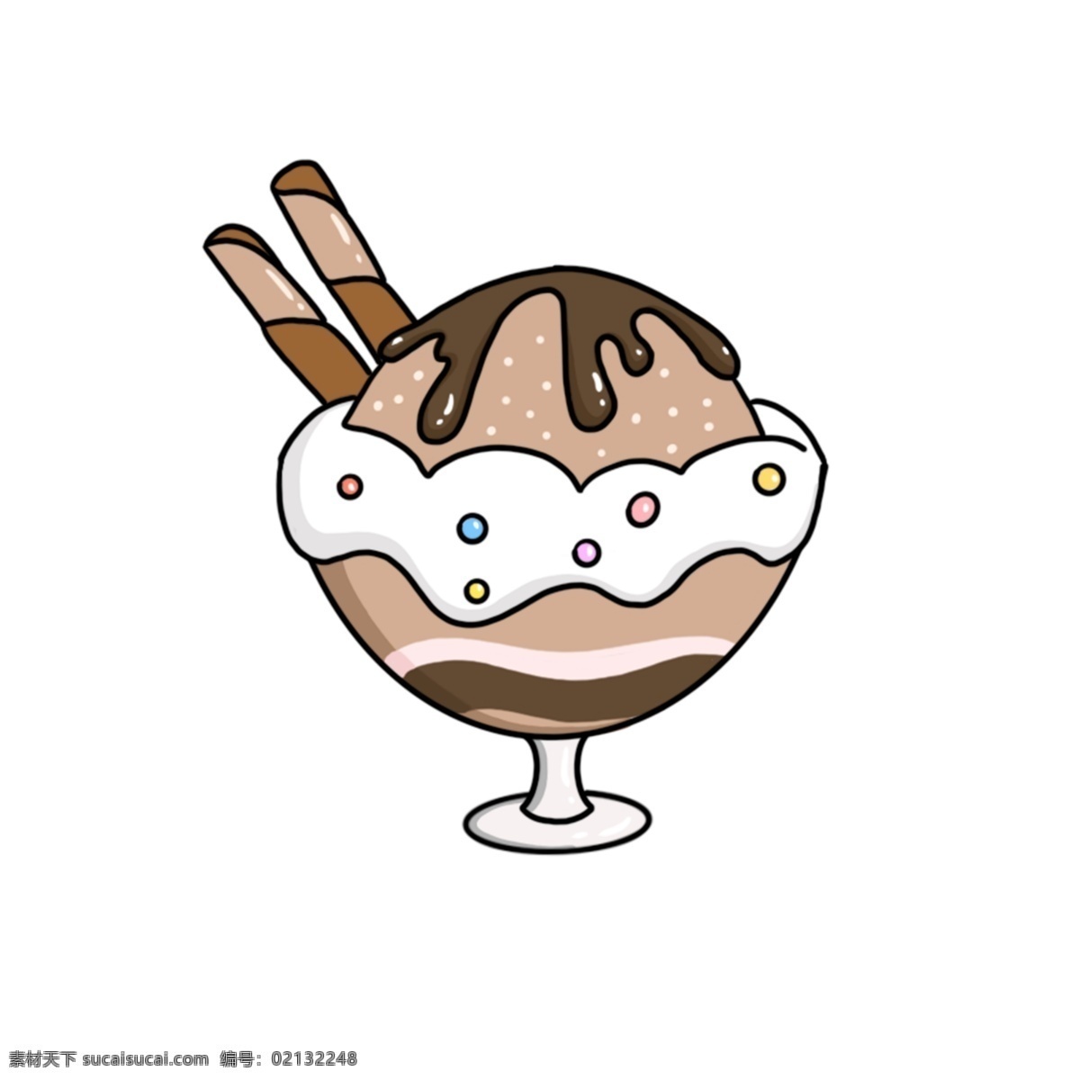 甜点 零食 卡通 免 扣 免扣 冰淇淋 圣代 甜食 夏季 草莓味 巧克力味 橙子味 冷饮 沙冰