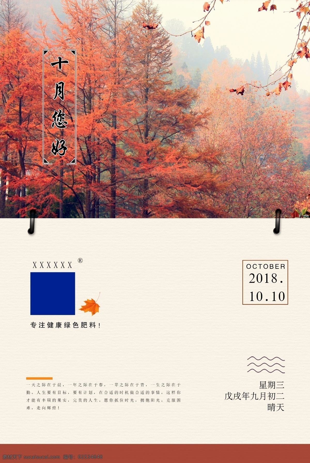 早安 早上好 秋天好 绿色肥料 风景 秋景